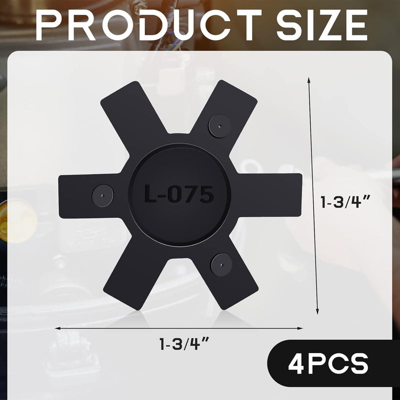 Fabbay Flexible NBR Rubber Spider Insert Solid Spider Center Inserts Suitable for L Jaw Coupling Set, Black (4 Pcs, L075) - Image 2